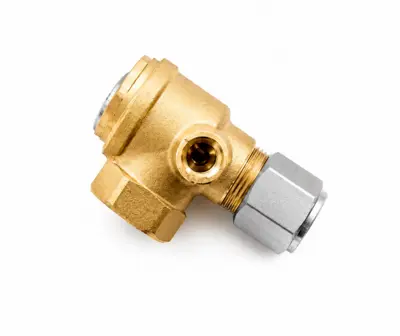 Kontraventil 1/2" indv. gevind m. omløber og skærering Ø14 mm – Viton – 16 bar