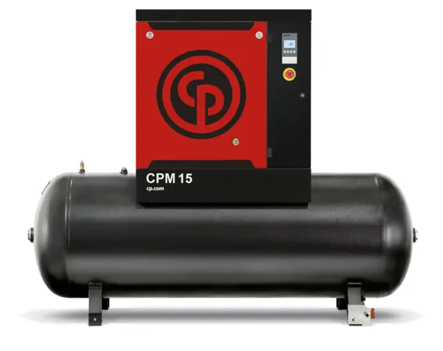 Leasing 729 DDK pr mrd Skruekompressor Chicago Pneumatic CPM 15kw 10 bar 270 ltr. Beh.