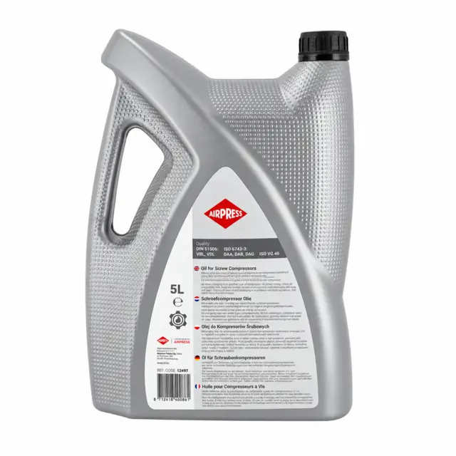 Skruekompressorolie Mineralsk ISO 46 Dunk 5 l.