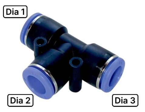 Push-in T-stykke reduceret