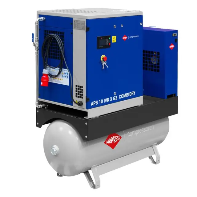 Skruekompressor Airpress APS 10 IVR X G3 COMBI DRY 270 Ltr. m. Køletørrer