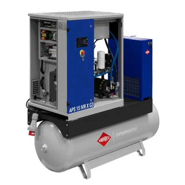 Skruekompressor Airpress APS 15 IVR X G3 COMBI DRY 500 Ltr. m. Køletørrer