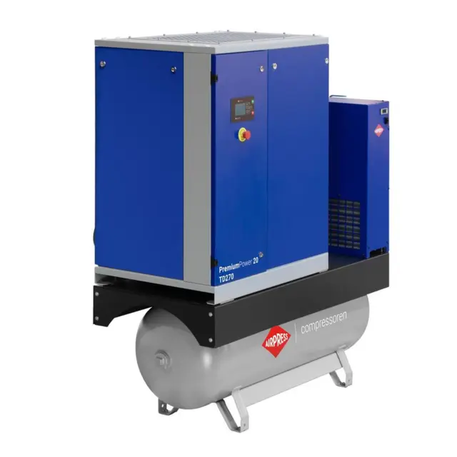 Skruekompressor PremiumPower 20 TD270 - 15 kW m. beholder og køletørrer
