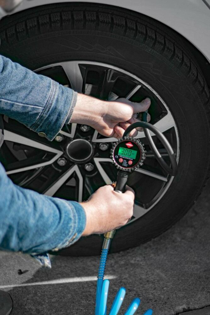 Pumpepistol Airpress m. digitalt manometer 0-12 bar