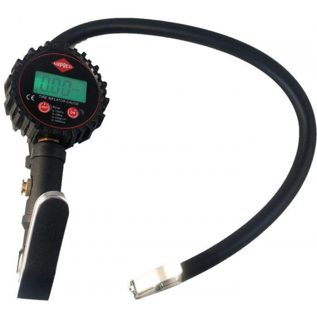 Pumpepistol Airpress m. digitalt manometer 0-12 bar