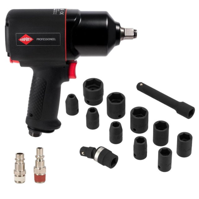 Slagnøgle Airpress 1/2″ m. toppe i sæt