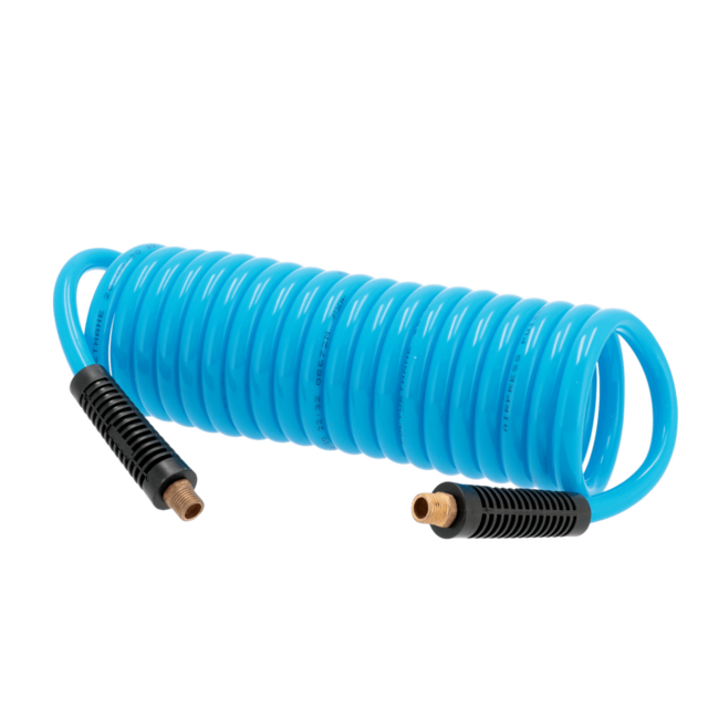 Spiralslange Airpress 5 m. 1/4" 12 x 8 mm. - m. koblingssæt og nipler