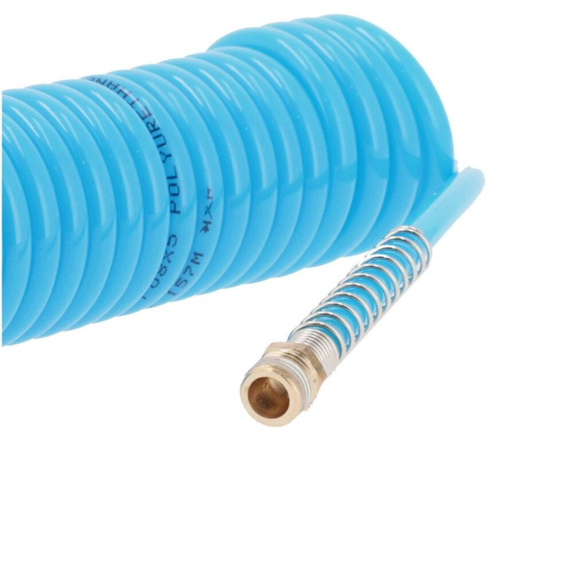 Spiralslange Airpress 7.5 m 1/4" 8 x 5 mm. - m. koblingssæt og nipler