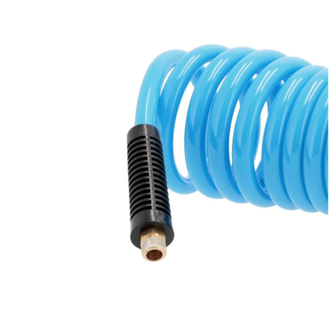 Spiralslange Airpress 7.5 m 1/4" 12 x 8 mm. - m. koblingssæt og nipler