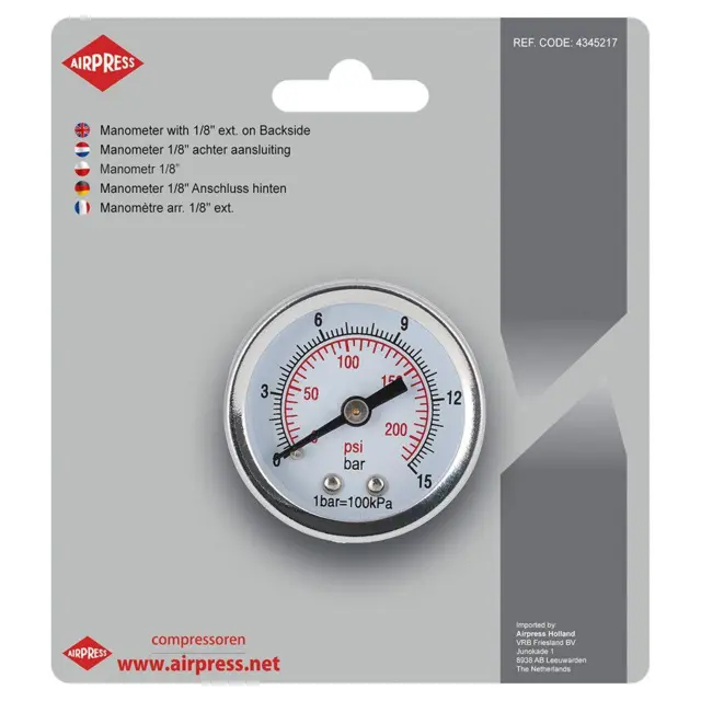 Manometer 1/8" 15 bar Ø40 mm