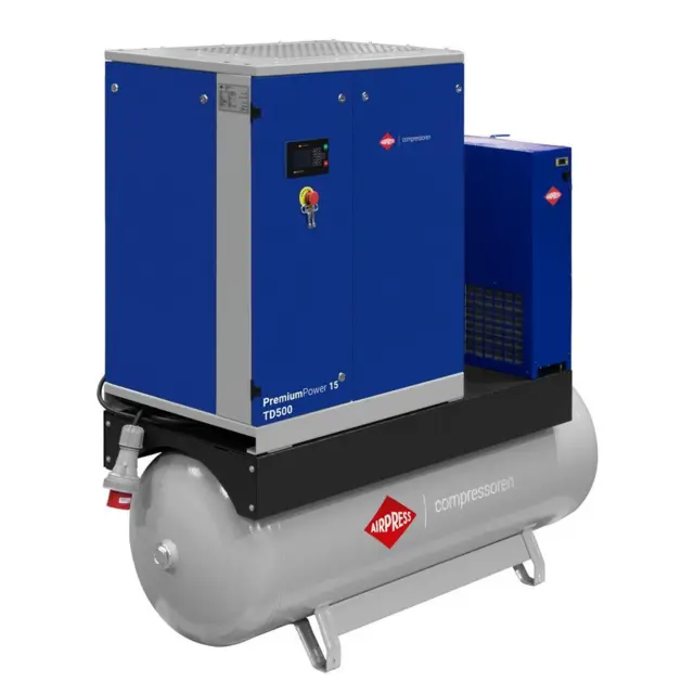 Skruekompressor PremiumPower 15 TD500 - 11 kW m. beholder og køletørrer