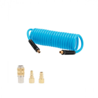 Spiralslange Airpress 5 m. 1/4" 12 x 8 mm. - m. koblingssæt og nipler