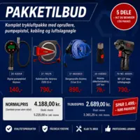 PAKKETILBUD – Komplet trykluftpakke med oprullere og luftslagnøgle
